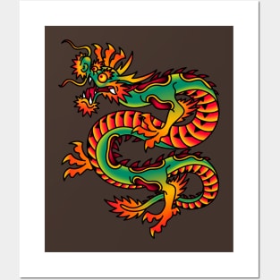 OldSalt American Japanese Traditional Dragon Posters and Art